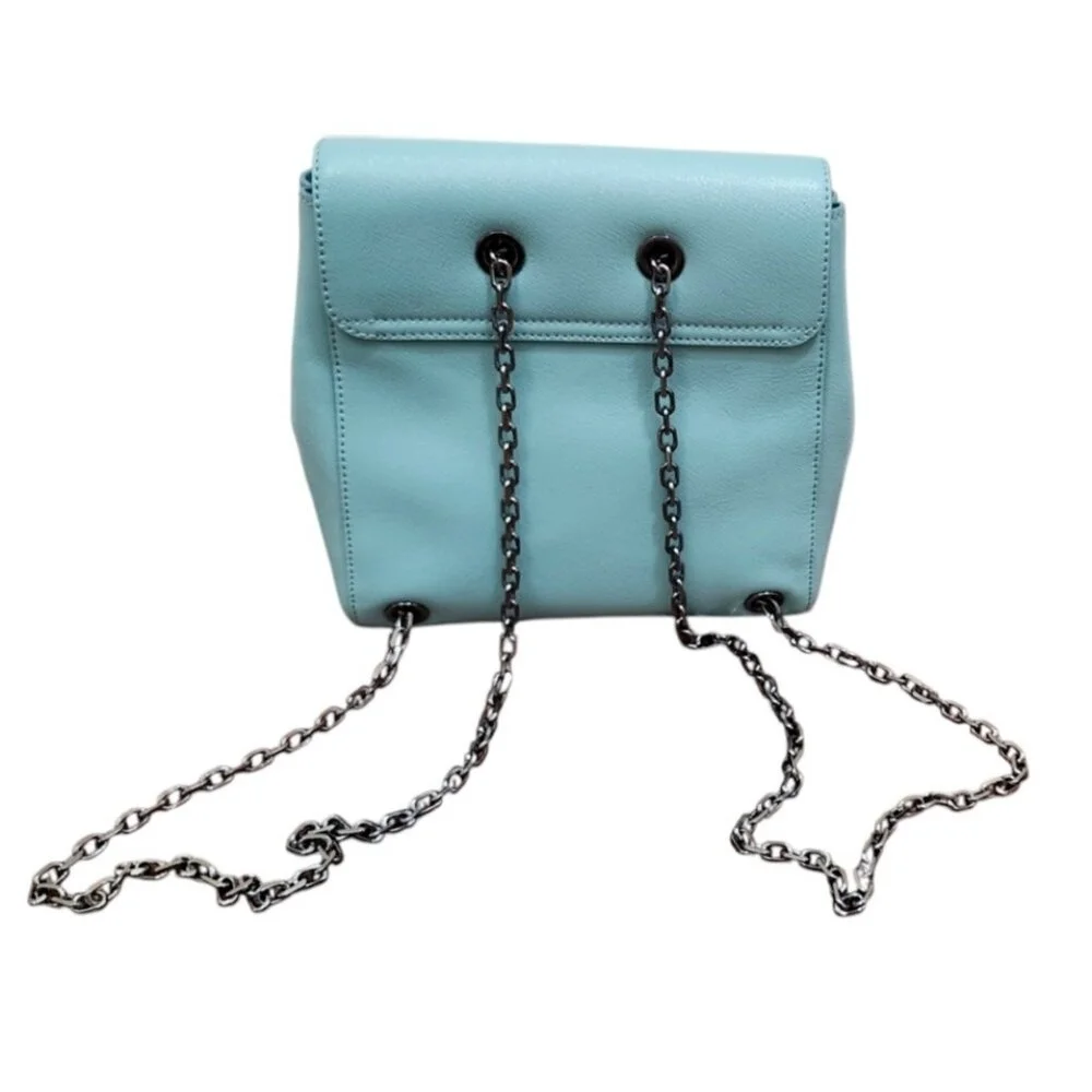 MARC JACOBS Saffiano Leather Backpack color Tiffany Blue